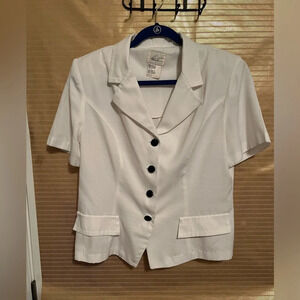 KATHY LEE~ WHITE~BLAZER~SHORT SLEEVES~14